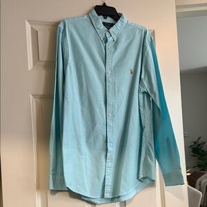 Polo by Ralph Lauren Men's Aqua Button Down Shirt